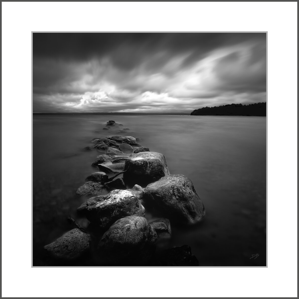 Rocks in Lake Michigan DB Framed.jpg