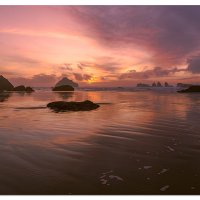 Bandon Coquille Beach Sunset