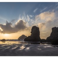 Bandon Coquille Beach Sunset