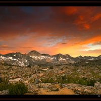 Dusy Basin Sunset, High Sierra, CA.