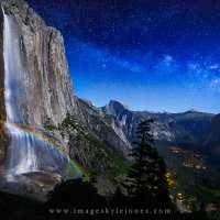 Yosemite Moonbow And Milky Way