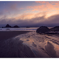 Moonset Sunset