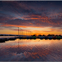 Shoreline Boat House Sunset