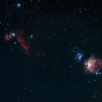 Orion, RunningMan, Horsehead, Flame Nebulas